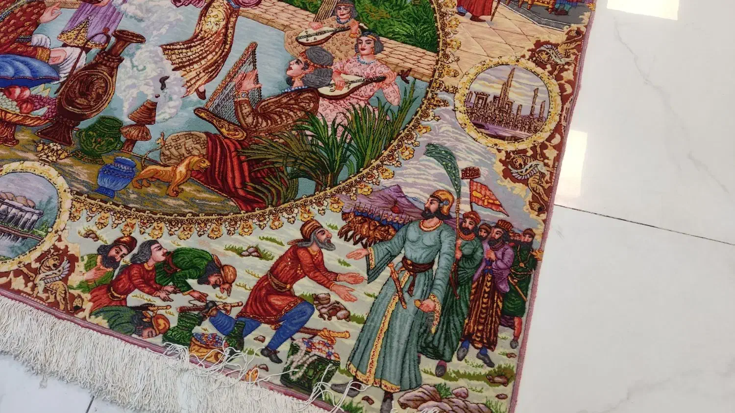 تابلو فرش دستبافت ۳متری. تاریخی تبریز چله ابریشم|تابلو فرش|تهران, پونک|دیوار