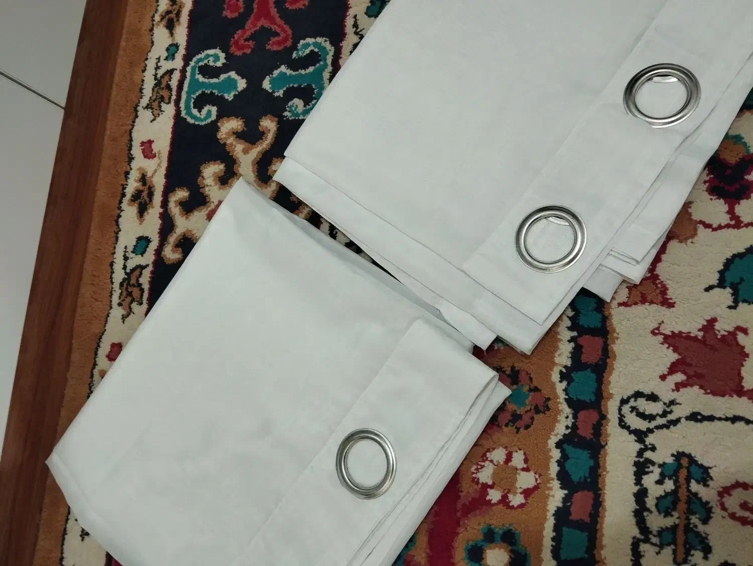 پرده پانچ آماده با چوب پرده و زیر پرده|پرده، رانر، رومیزی|قرچک, میرزائی جنوبی|دیوار