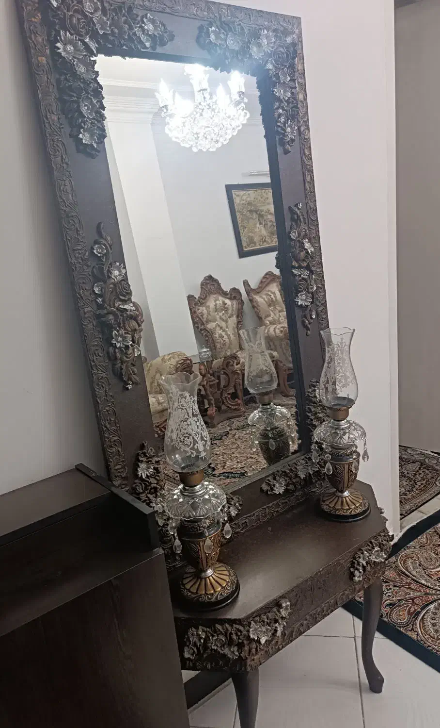 کنسول آینه وشمعدان|بوفه، ویترین، کنسول|شهریار, شهریار|دیوار