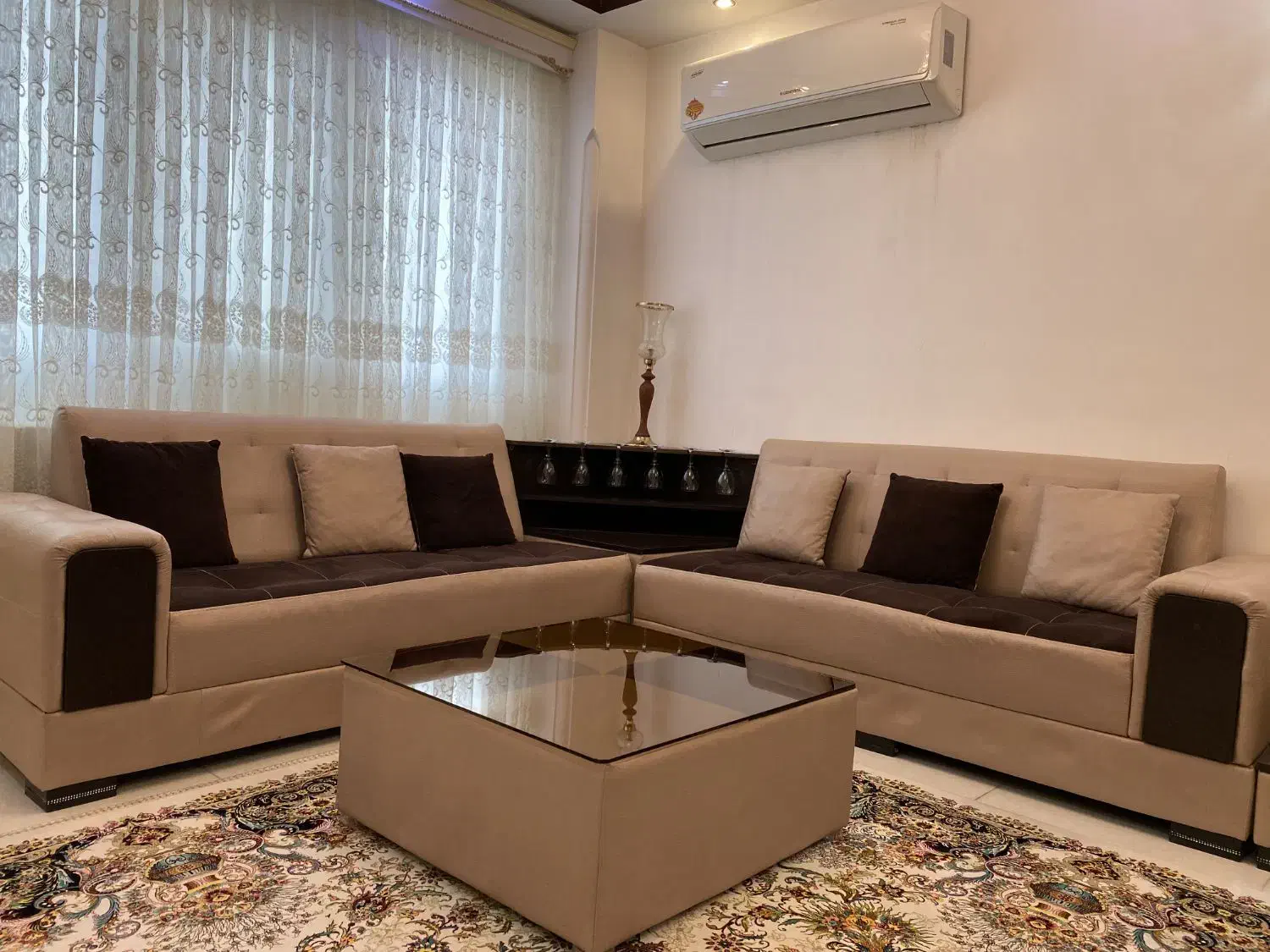 مبل ۸ نفره با طراحی ال|مبلمان خانگی و میز عسلی|آستانه اشرفیه, |دیوار