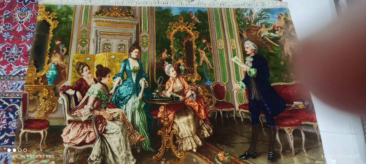 این تابلو فرش شاعر جوان نقشه مینیاتوری|تابلو فرش|ورامین, ورامین|دیوار