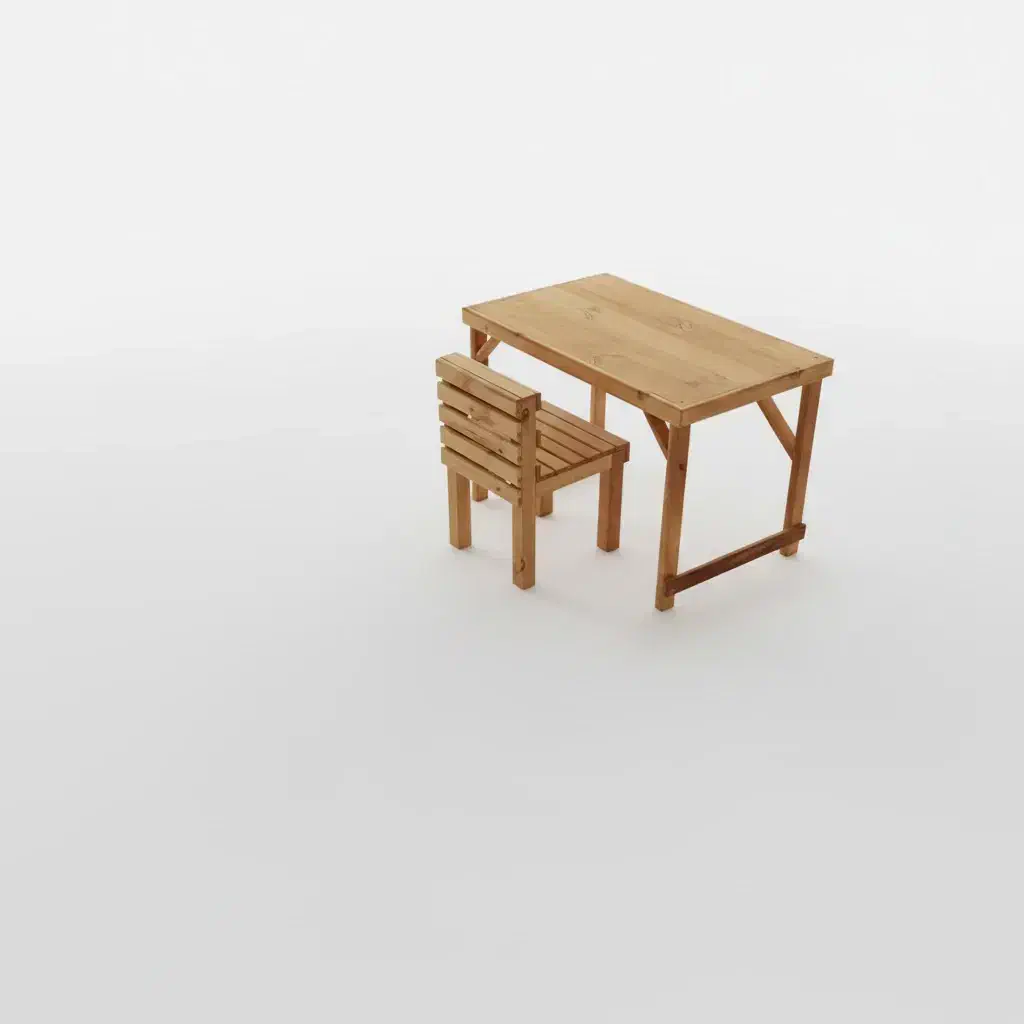 میز و صندلی چوبی تحریر بچه|اسباب و اثاث بچه|آمل, |دیوار