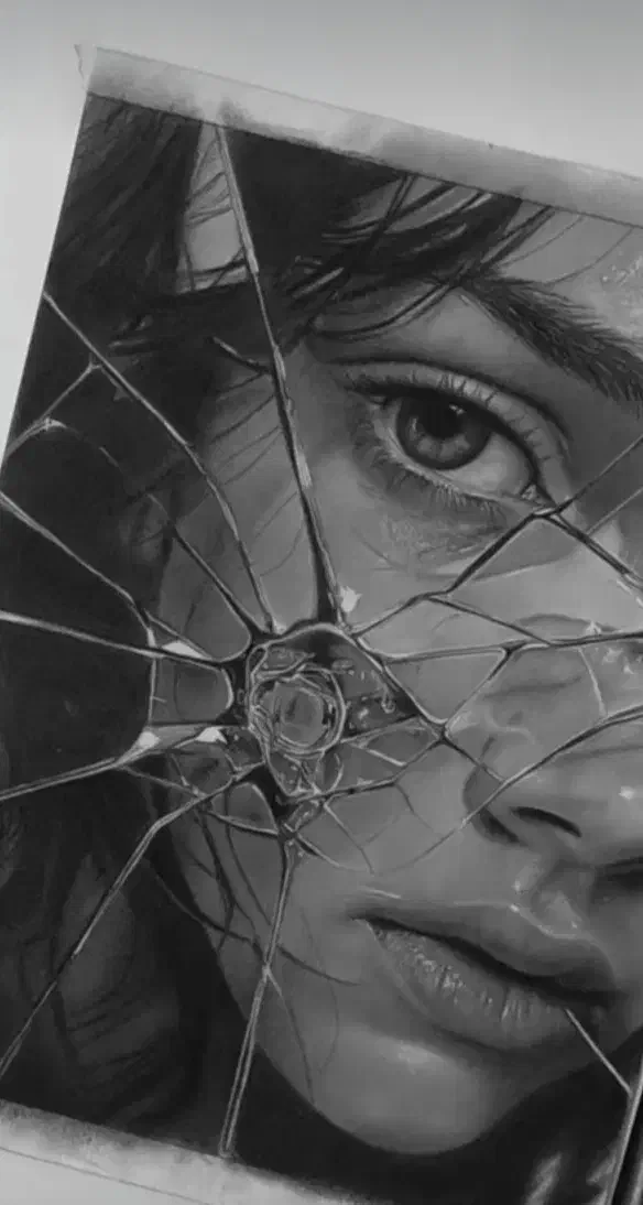 سیاه  قلم پرتره|تابلو، نقاشی، عکس|قم, امامزاده ابراهیم|دیوار