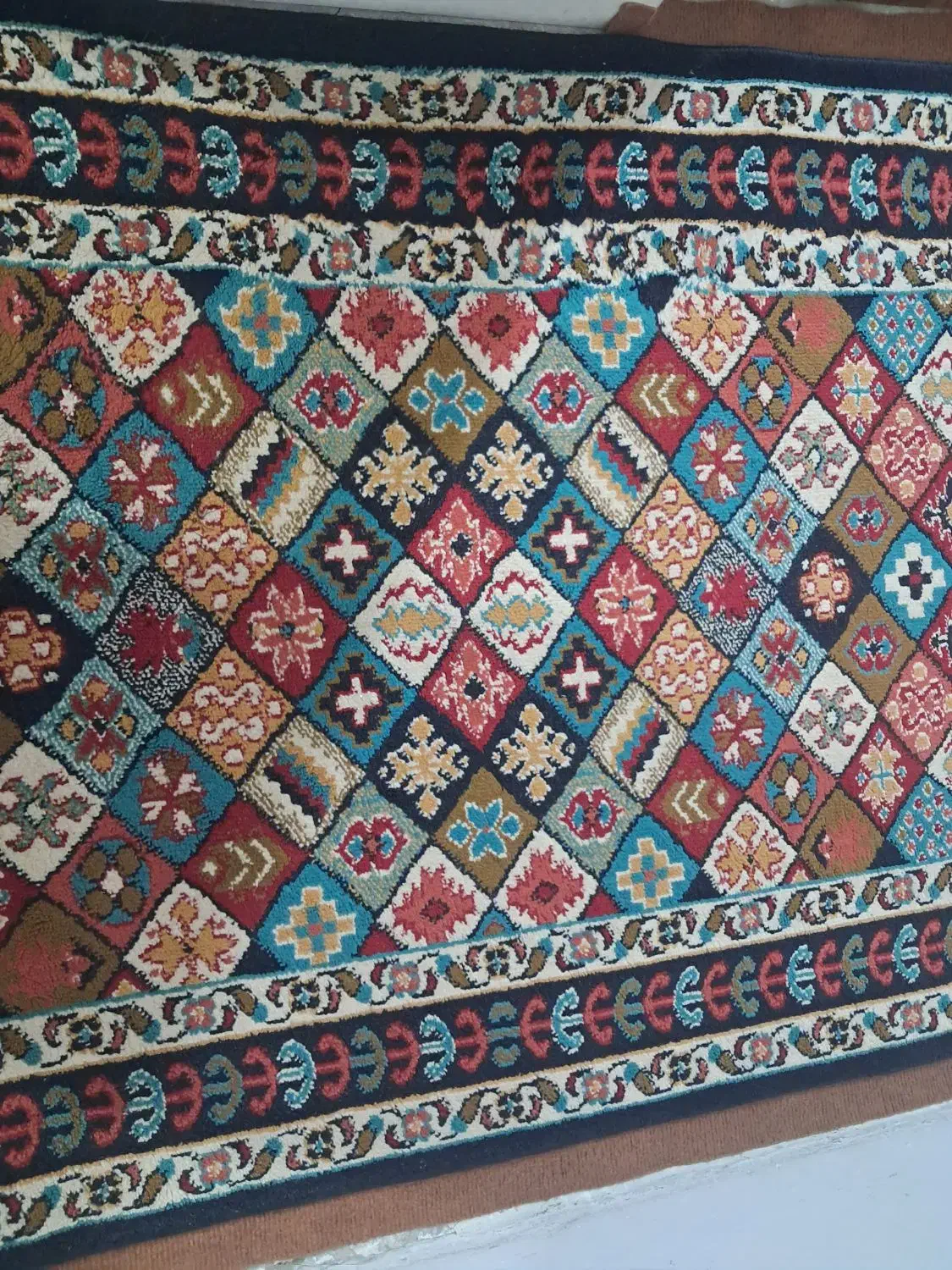 کناره گبه سرمه ای|گلیم، جاجیم، گبه|رباط‌کریم, الارد|دیوار