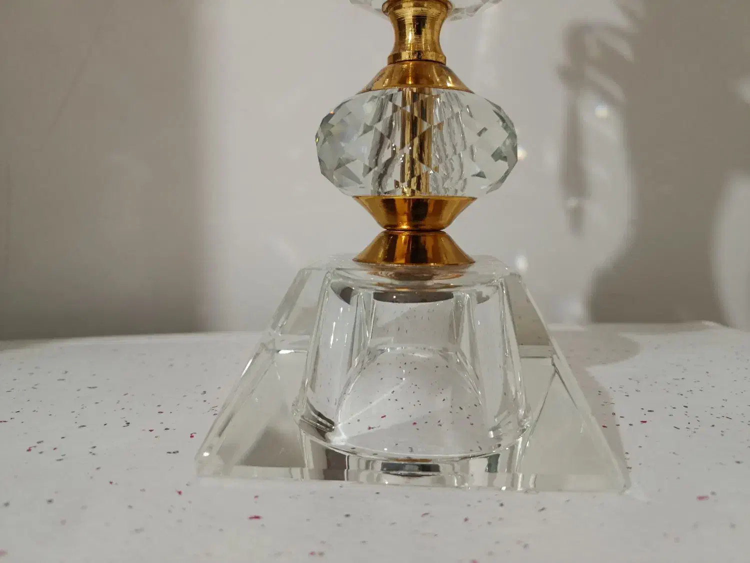 شمعدان کریستال لب طلایی|لوستر و چراغ آویز|زنجان, |دیوار