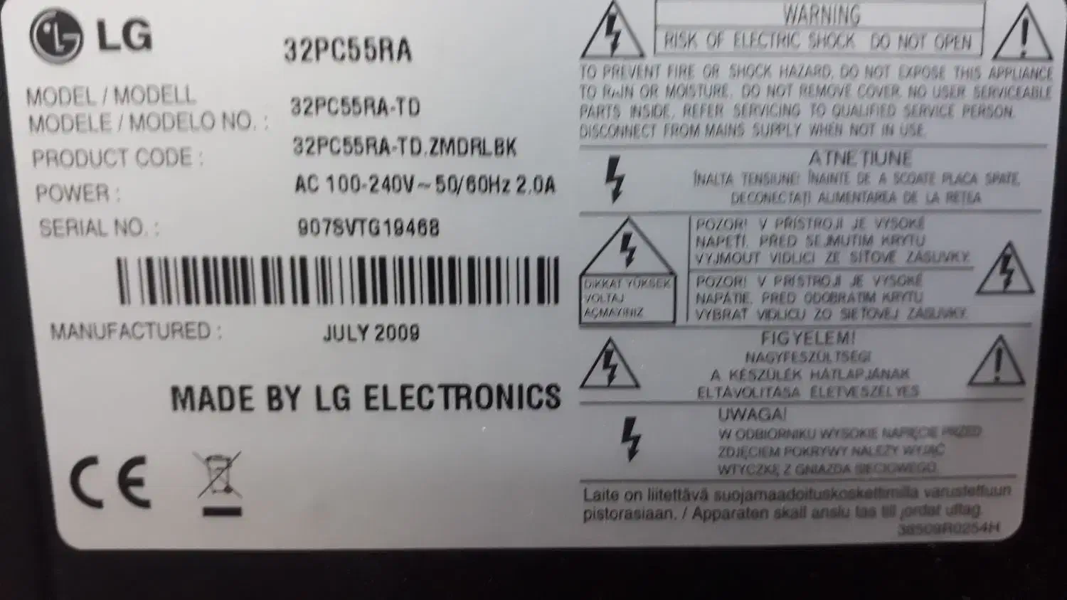 تلوزیون الجی ۳۲ اینچ|تلویزیون و پروژکتور|تهران, پرستار|دیوار