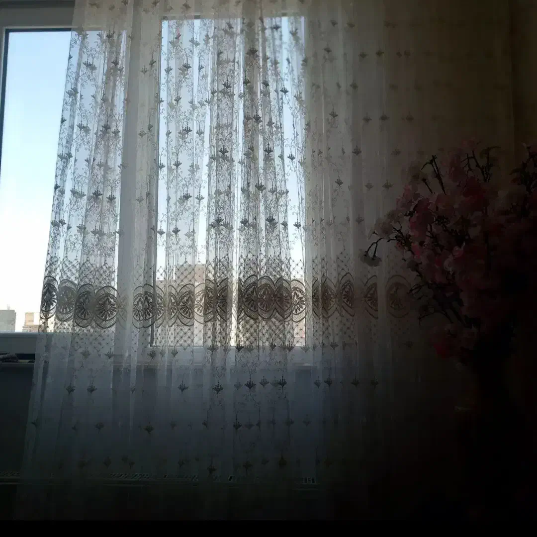 پرده توری ۱۴ متری دوخت چین خورده برا پنجره ۵ متری|پرده، رانر، رومیزی|اردبیل, |دیوار
