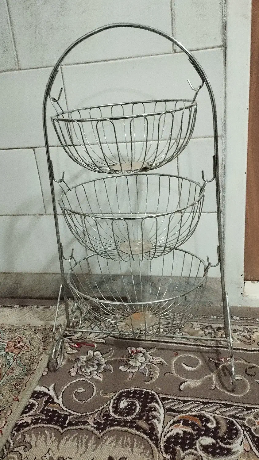 سبد پیاز سیب زمینی استیل|ظروف نگهدارنده، پلاستیکی، یک‌بارمصرف|یزد, |دیوار