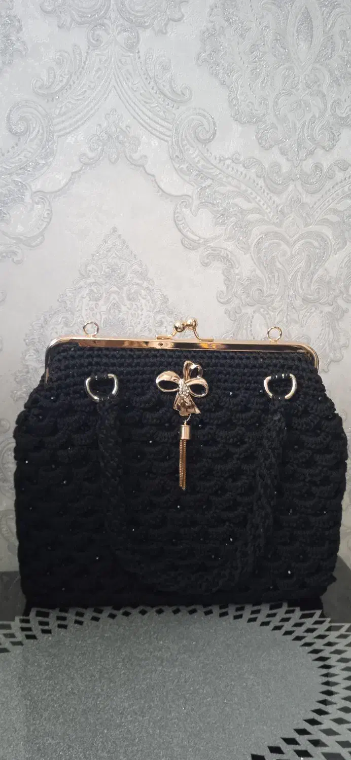 کیف دست بافت مکرومه|کیف، کفش، کمربند|سهند, |دیوار