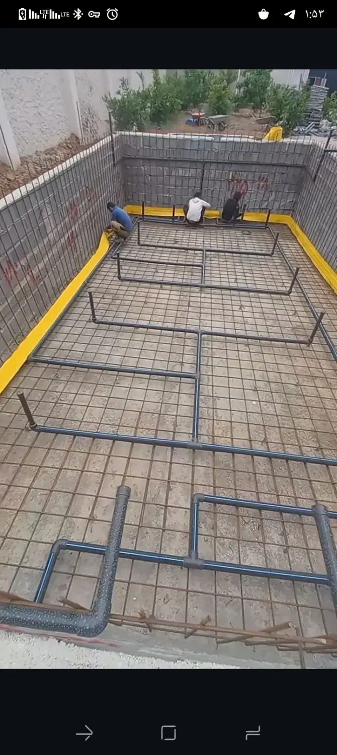آرماتوربندی. استخر. اجرای سقف.  پیمانکاری|خدمات پیشه و مهارت|لواسان, |دیوار