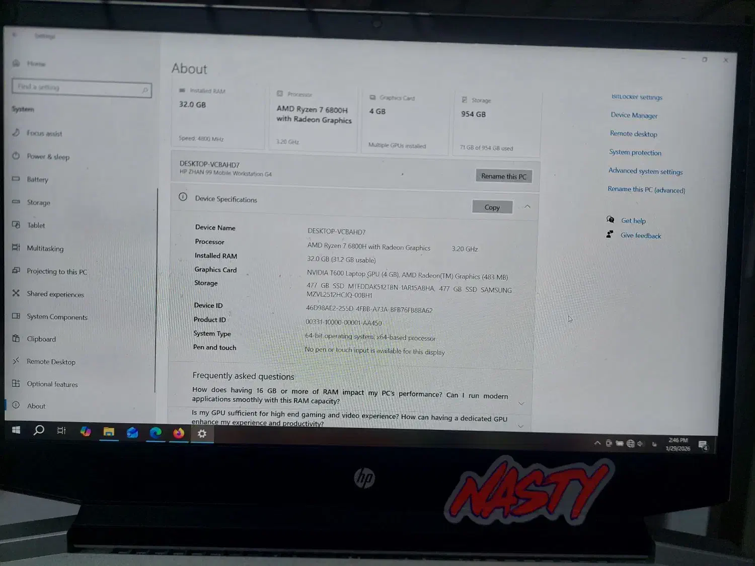 لپ تاپ اچ پی مدل ژان|رایانه همراه|تبریز, |دیوار