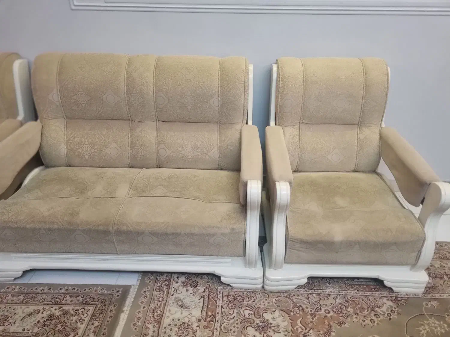 مبل هفت نفره با میز و شش صندلی آهنی|مبلمان خانگی و میز عسلی|گرگان, |دیوار