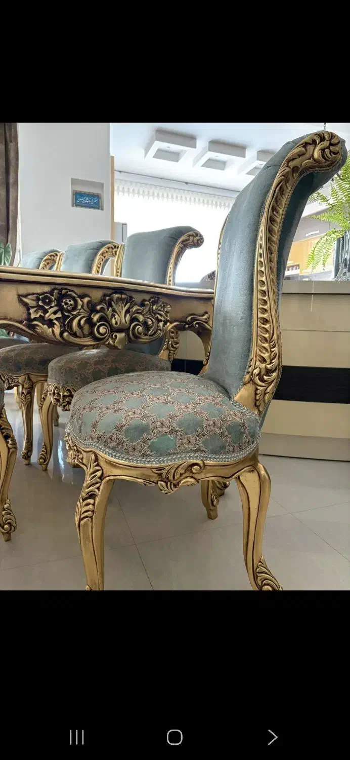 میز نهارخوری 8 نفره سلطنتی ورق طلا|میز و صندلی غذاخوری|مشهد, نیروی هوایی|دیوار