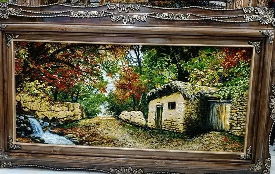 تابلوفرش کوچه باغ نقش برجسته/فروش نقد و اقساط|تابلو فرش|تهران, بوستان جنگلی لویزان|دیوار