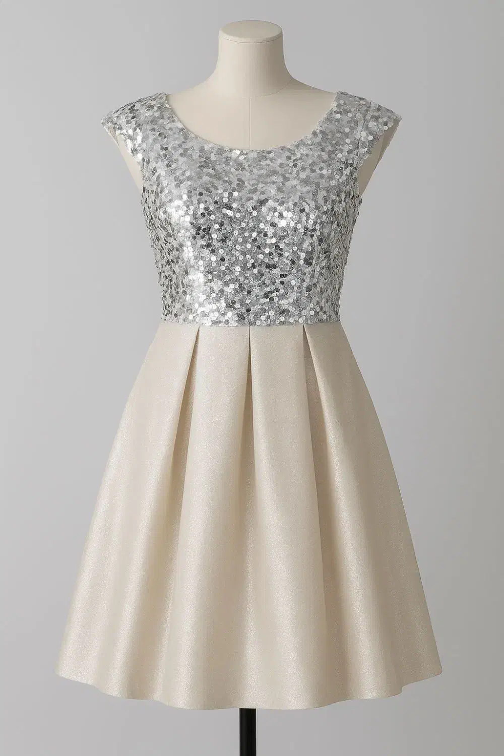 لباس مجلسی پولکی نقره ای ـ یکبار پوشیده شده|لباس|بوئین زهرا, |دیوار