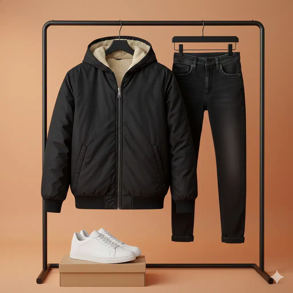 کاپشن مردونه خزدار مدل Black/جدی، سنگین، با وقار|لباس|گرگان, |دیوار