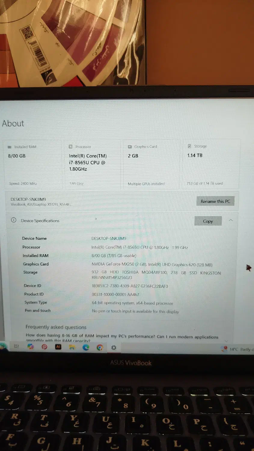 لپتاب Asus Vivobook 15|رایانه همراه|کرج, گوهردشت|دیوار