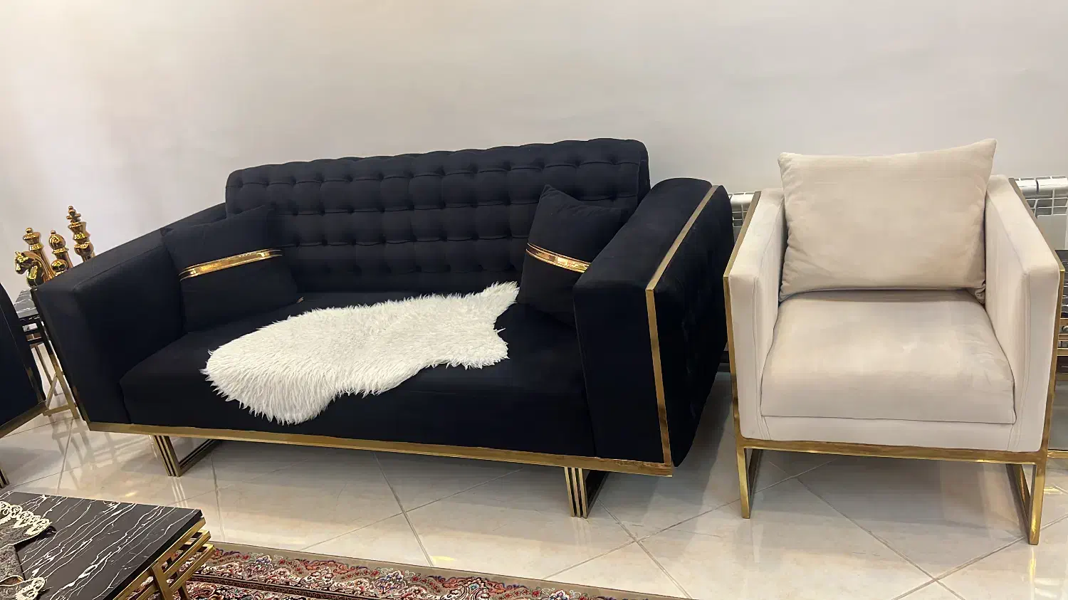 فروش مبل ۸نفره استیل ابکاری شده|مبلمان خانگی و میز عسلی|رشت, پل تالشان|دیوار