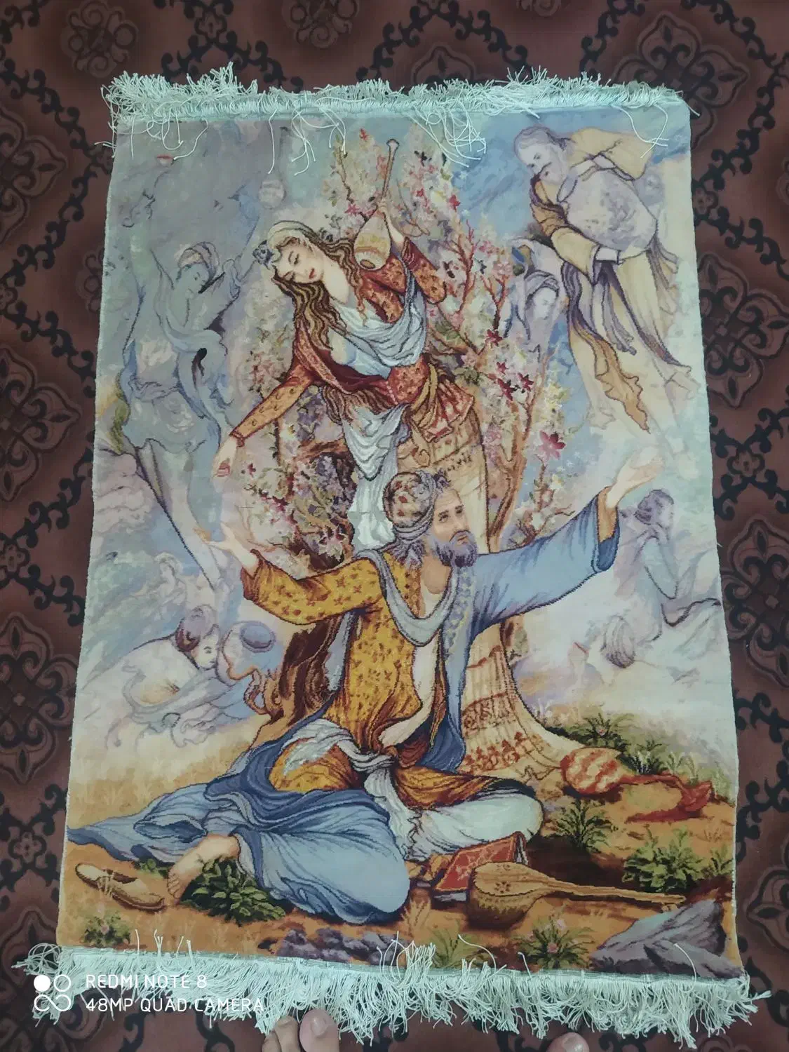 تابلوفرش دستبافت ابریشم|تابلو فرش|کرمانشاه, |دیوار