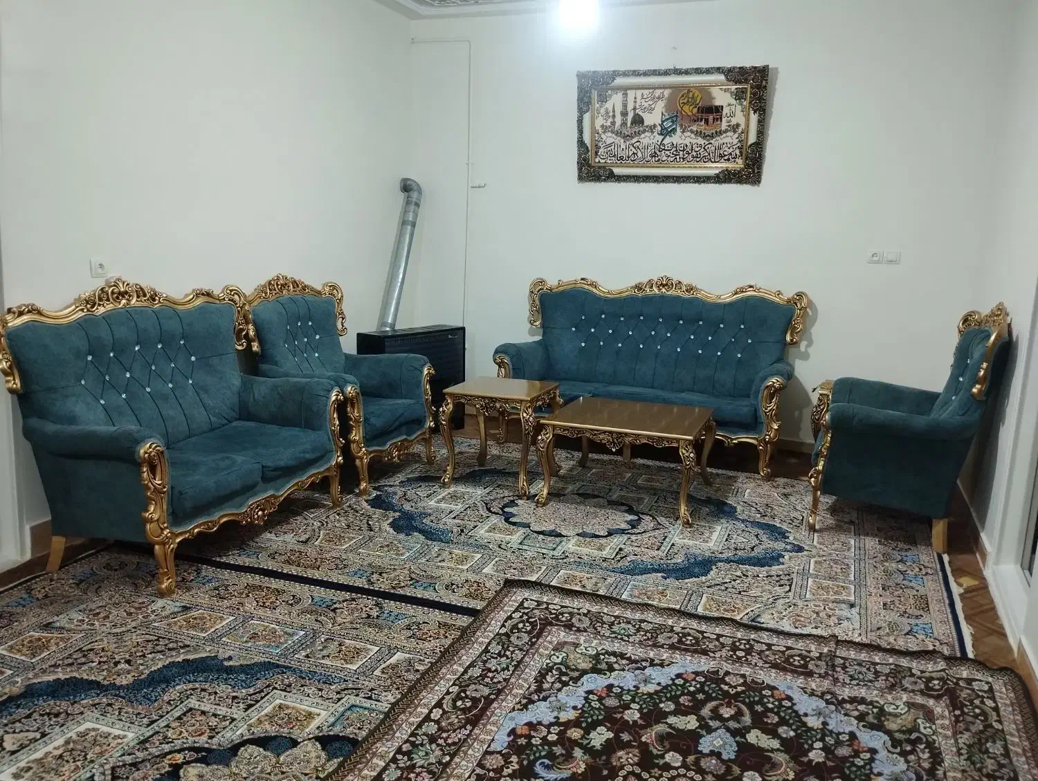 مبل سلطنتی ۷ نفره در حد نو|مبلمان خانگی و میز عسلی|تاکستان, |دیوار