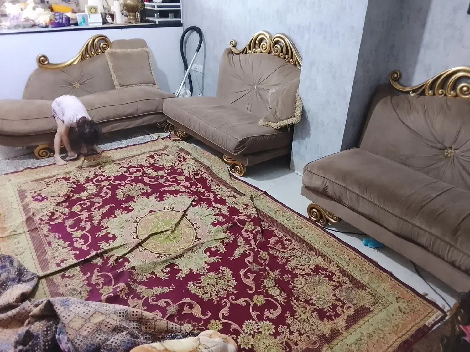 مبل ۹ نفره با جلو مبلی|مبلمان خانگی و میز عسلی|ورامین, خیر آباد|دیوار