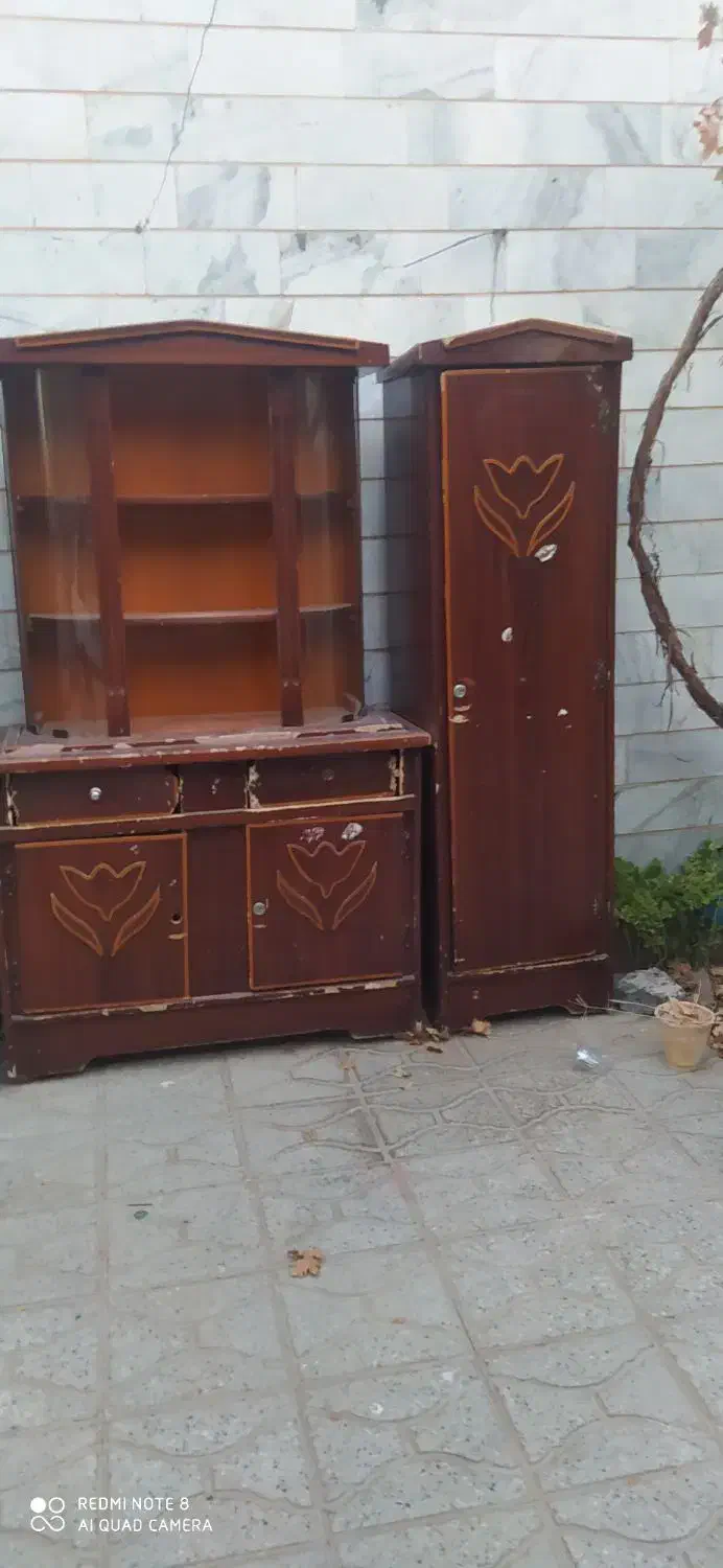 کمد چهار تیکه چوبی|جاکفشی، کمد، دراور|بیرجند, |دیوار