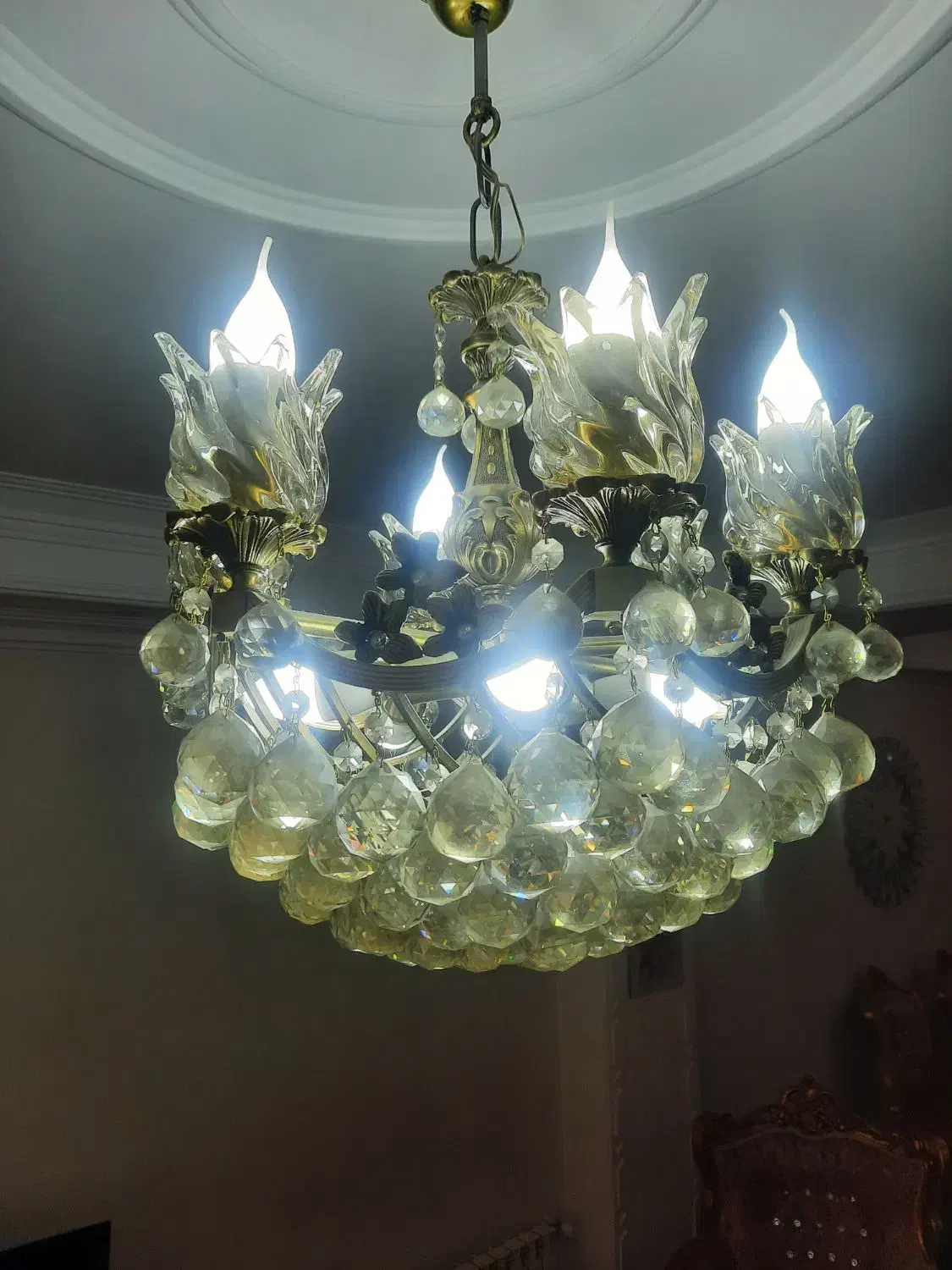 یک جفت لوستر برنزی ۱۰ شعله سرپیچ شمعی|لوستر و چراغ آویز|تهران, صادقیه|دیوار