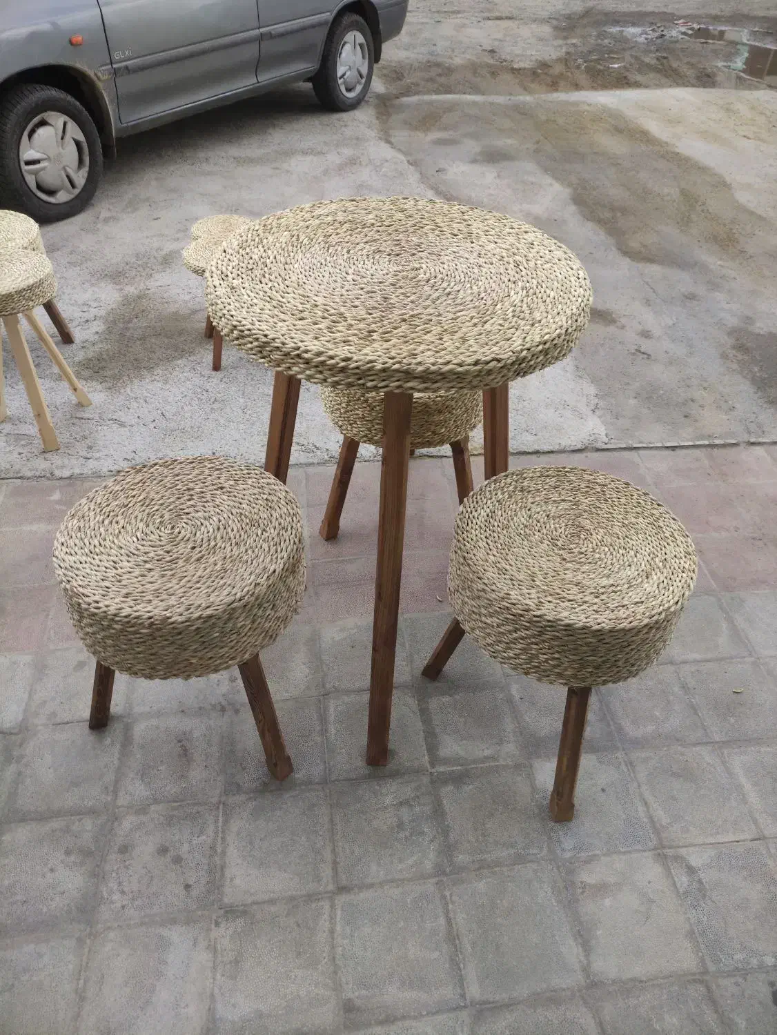 میز صندلی حصیری|میز و صندلی غذاخوری|کومله, |دیوار