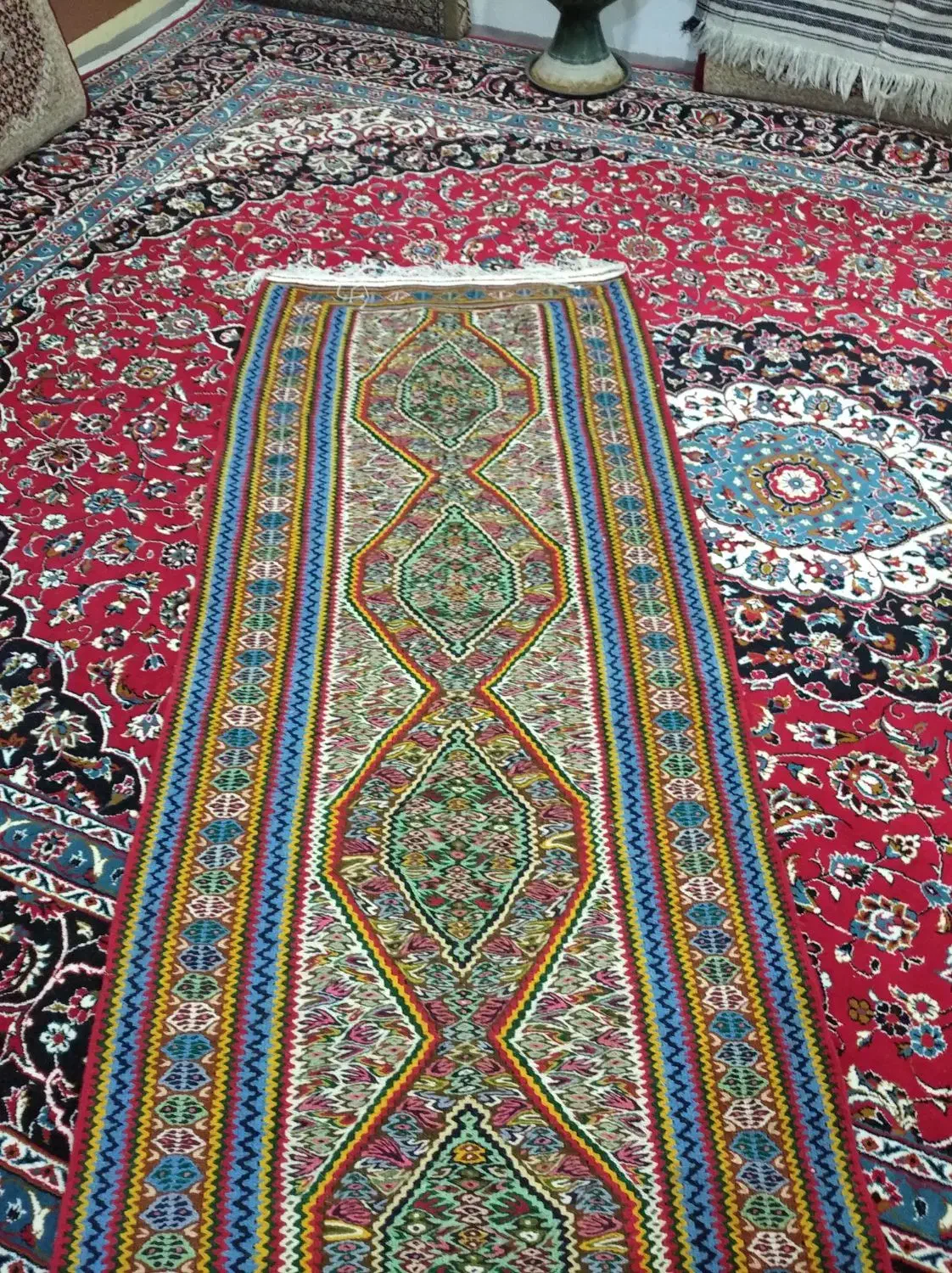 گلیم یا سوجایه دست بافت|گلیم، جاجیم، گبه|سنندج, |دیوار