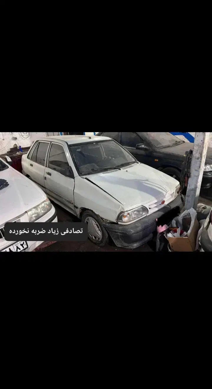 پراید 87 سفید تصادفی|خودرو سواری و وانت|ایرانشهر, |دیوار