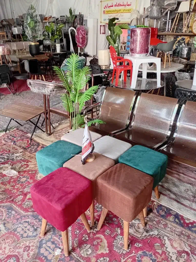 پخش صندلی پاف پایه چوبی مکعبی تک و عمده|صندلی و نیمکت|شیراز, وزیرآباد|دیوار