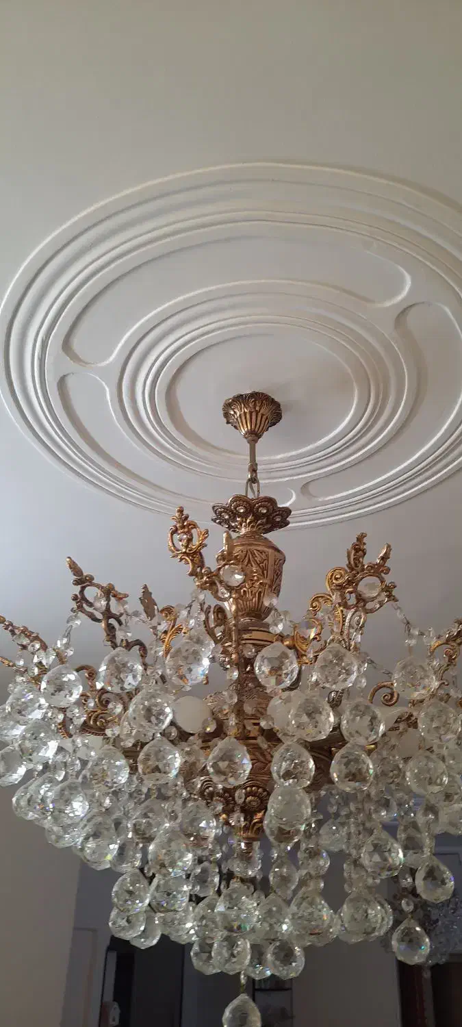 لوستر برنز کریستالی ۲عدد|لوستر و چراغ آویز|تهران, فلاح|دیوار