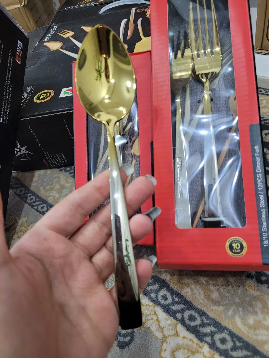 سرویس قاشق چنگال مارک لایف اسمایل|ظروف سرو و پذیرایی|خرم‌آباد, |دیوار