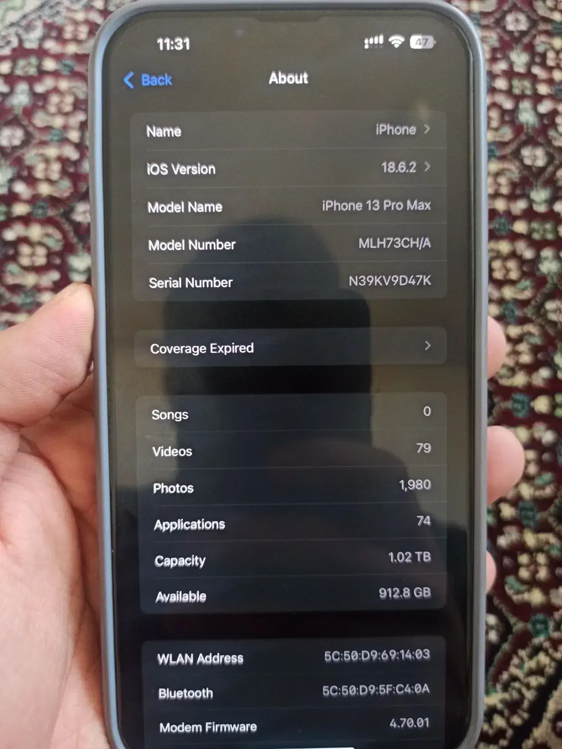 اپل iPhone 13 Pro Max با حافظهٔ ۱ ترابایت|موبایل|بانه, |دیوار