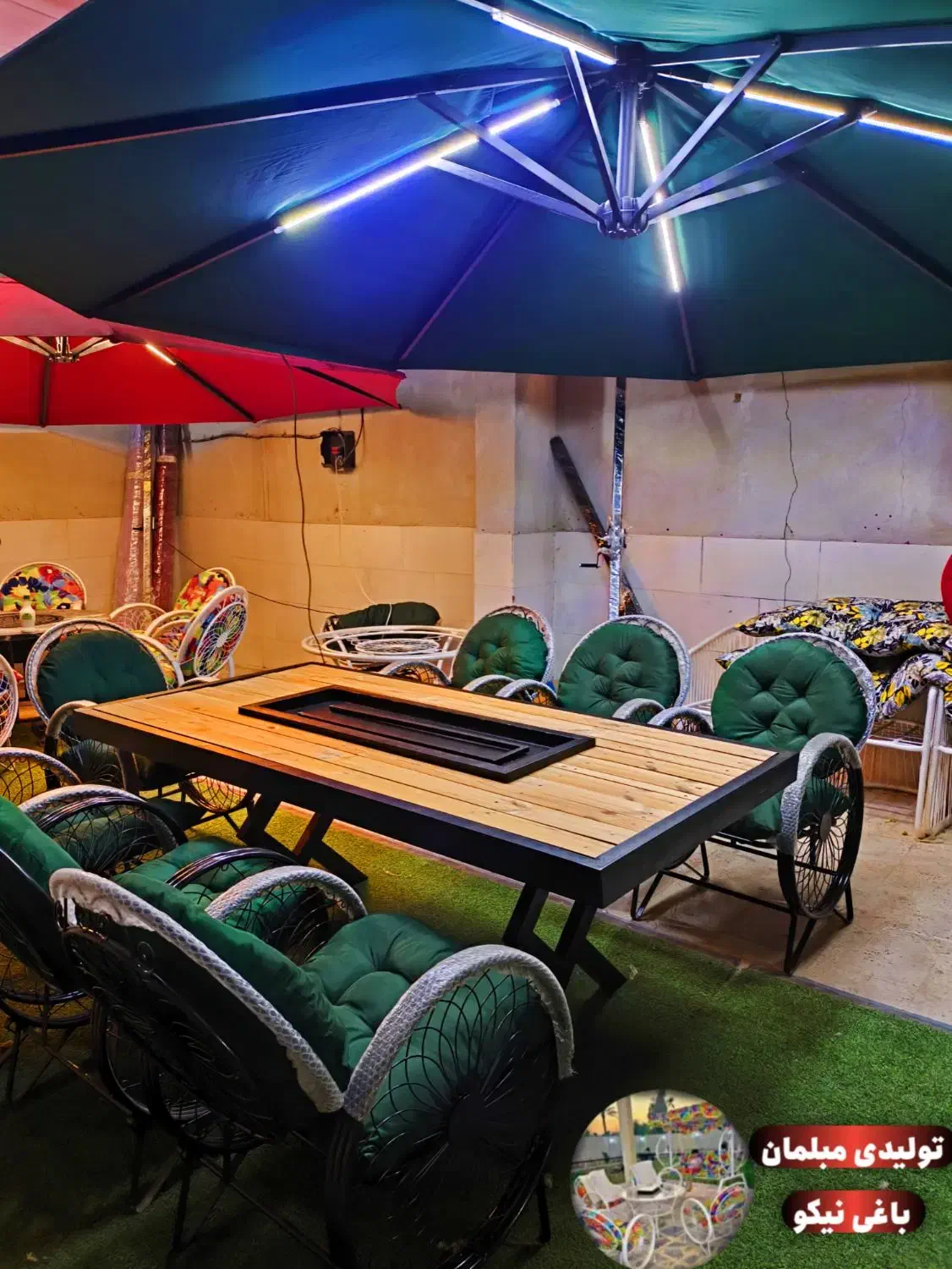 میز آتشدان مدل مستطیل قطر ۱×۲ با چوب ترمو|مبلمان خانگی و میز عسلی|چهارباغ, |دیوار