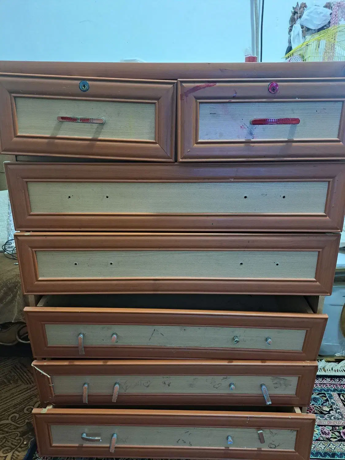 ی دراور5کشوبزرگ و دوتا کشو کوچک|جاکفشی، کمد، دراور|زهک, |دیوار