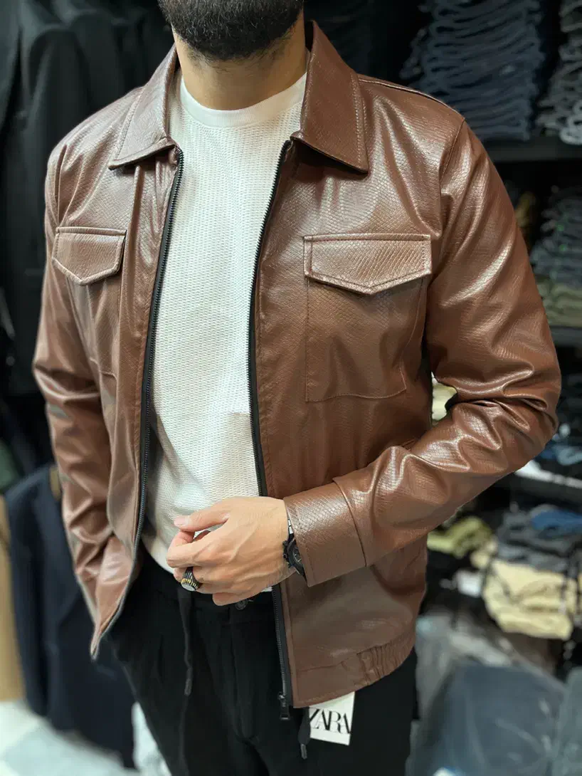 کاپشن چرم کمرکش|لباس|تبریز, |دیوار