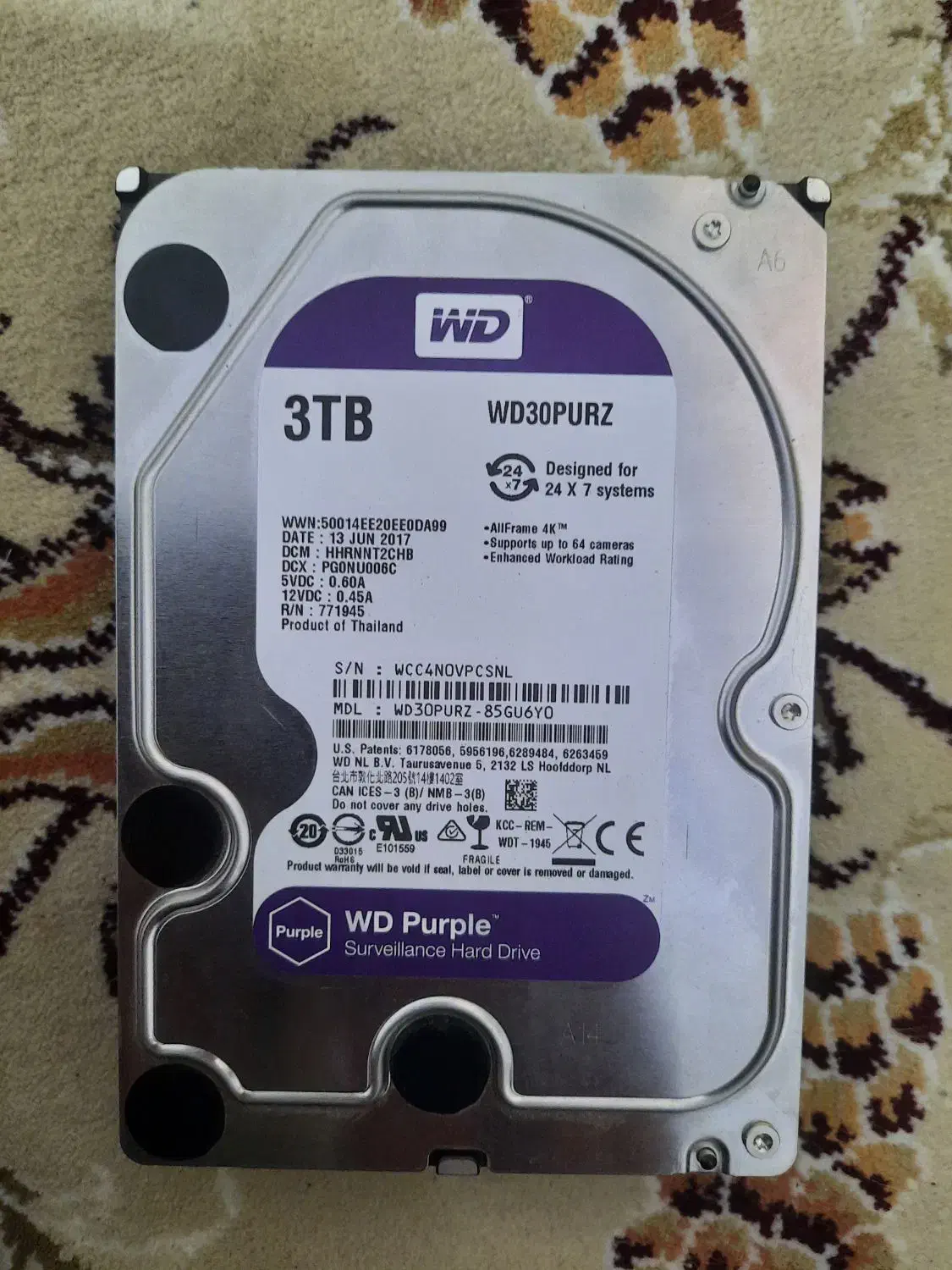 هارد ۳ ترابایت بنفش وسترن دیجیتال (اصلی) HHD 3TB|قطعات و لوازم جانبی رایانه|پردیس, شهرک صنعتی خرمدشت فاز ۷|دیوار