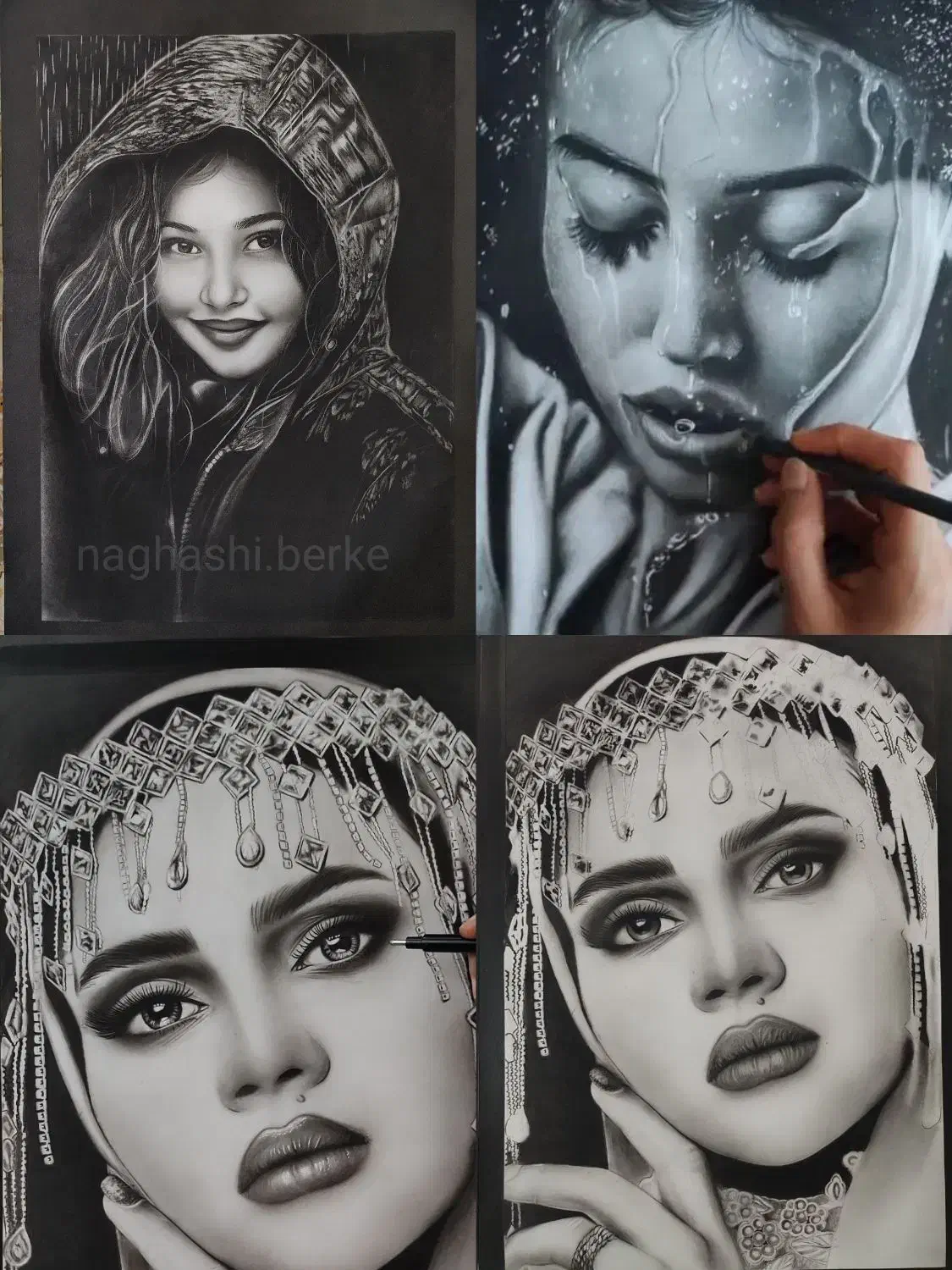 نقاشی چهره|تابلو، نقاشی، عکس|یزد, |دیوار