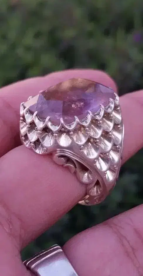 نگشتر نقره دستساز آمیترین اصل ۳۲ گرم|جواهرات|بندرعباس, |دیوار