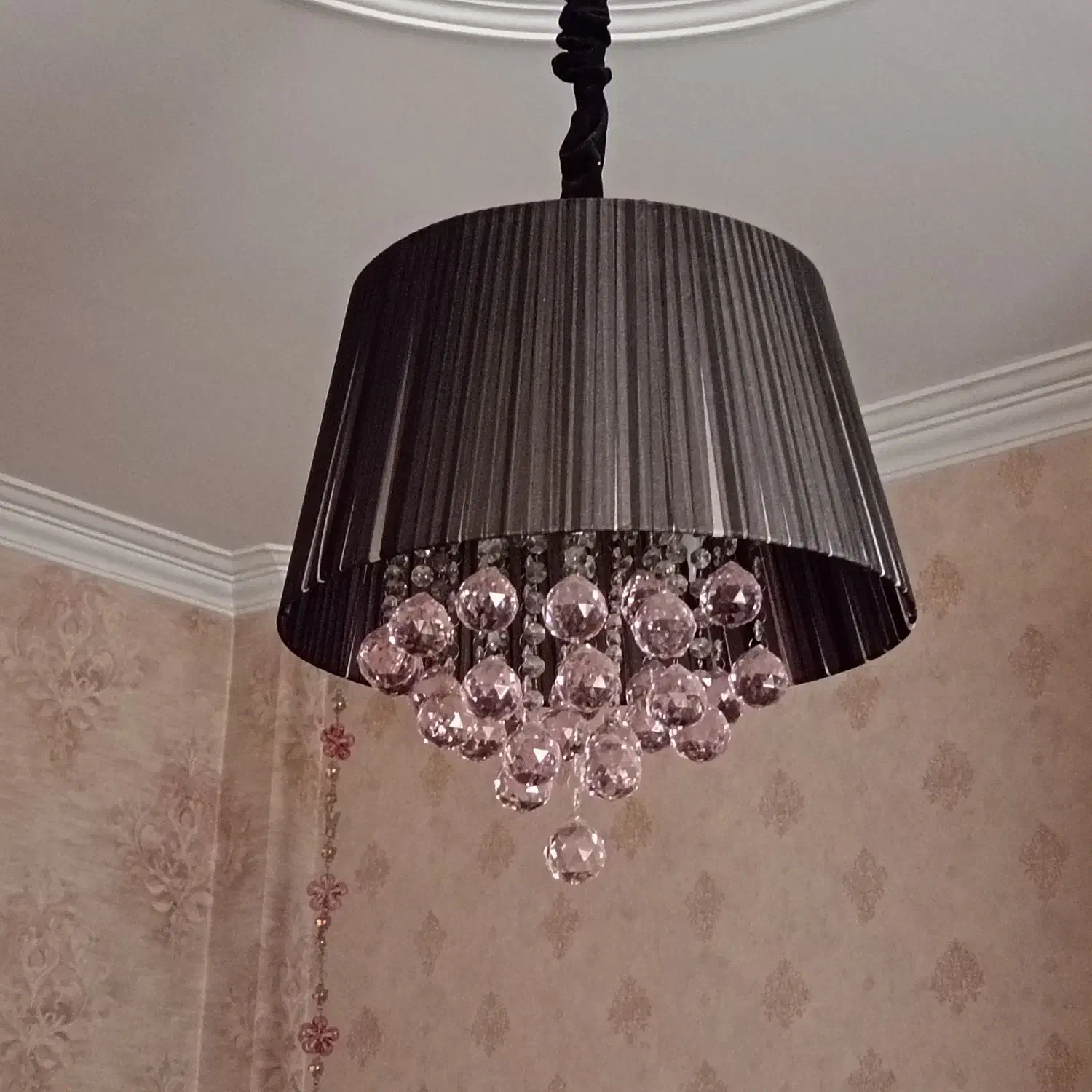 لوستر. شید دار کریستالی|لوستر و چراغ آویز|تهران, مینای شمالی (مخبر)|دیوار