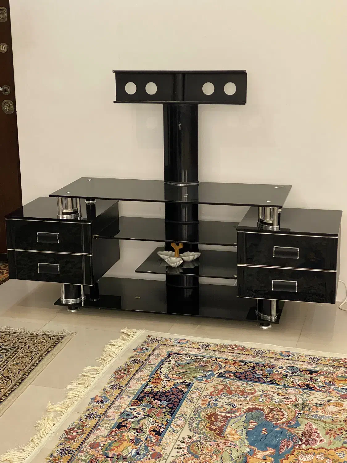 میز تلویزیون مشکی شیشه ای|میز تلویزیون|مشهد, مقدم|دیوار