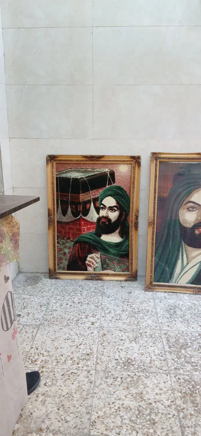 تابلو فرش امام علی ع وحضرت محمدصلی علیه ۱۰۰در۷۲|تابلو فرش|اهواز, یوسفی|دیوار