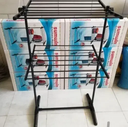 رخت آویز ایستاده دوطبقه جمع شونده رنگ مشکی|بندرخت و رخت‌آویز|مشهد, سرافرازان|دیوار