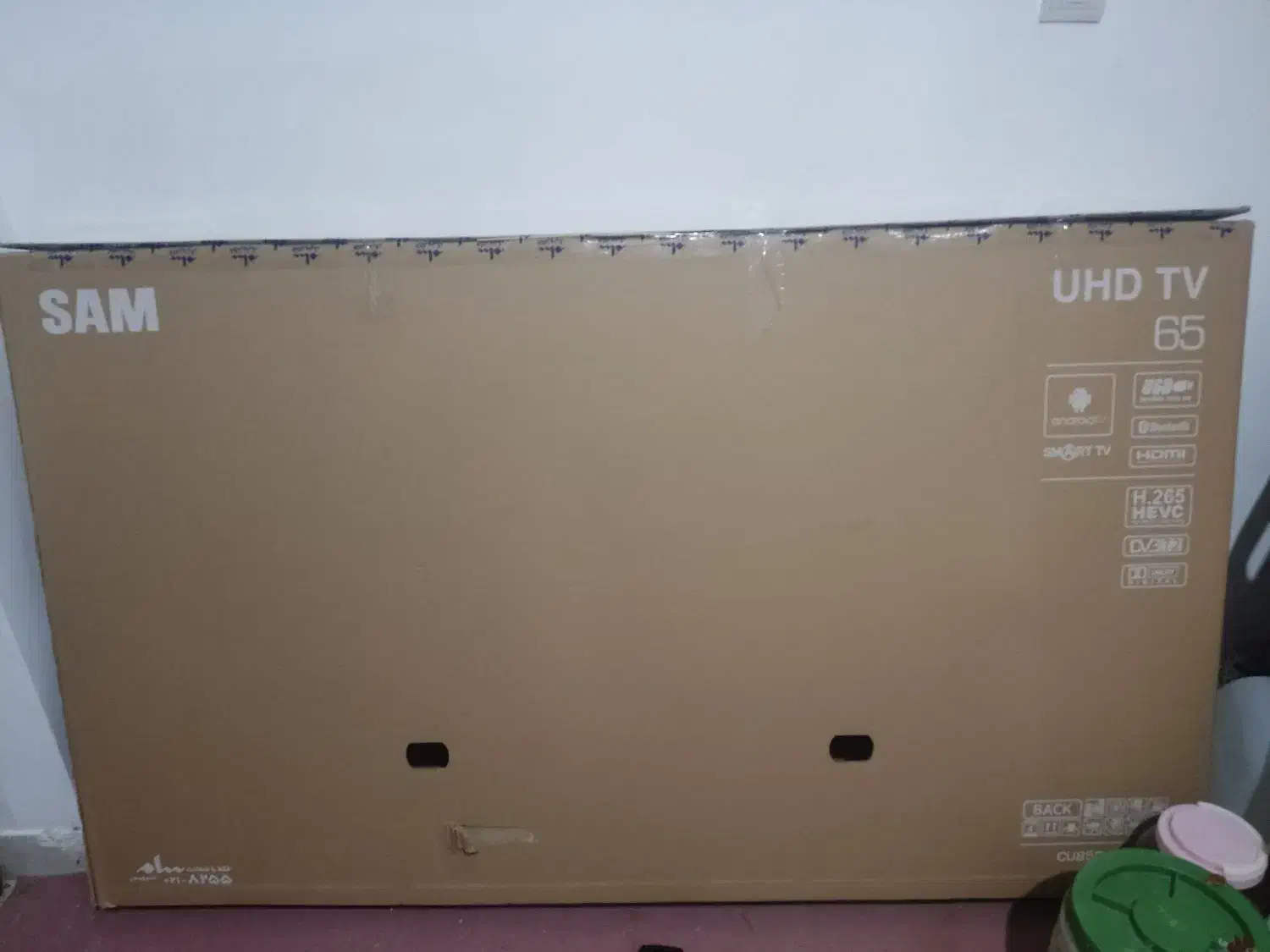 کارتون تلویزیون سام الکترونیک 65 اینچ|تلویزیون و پروژکتور|بوشهر, |دیوار