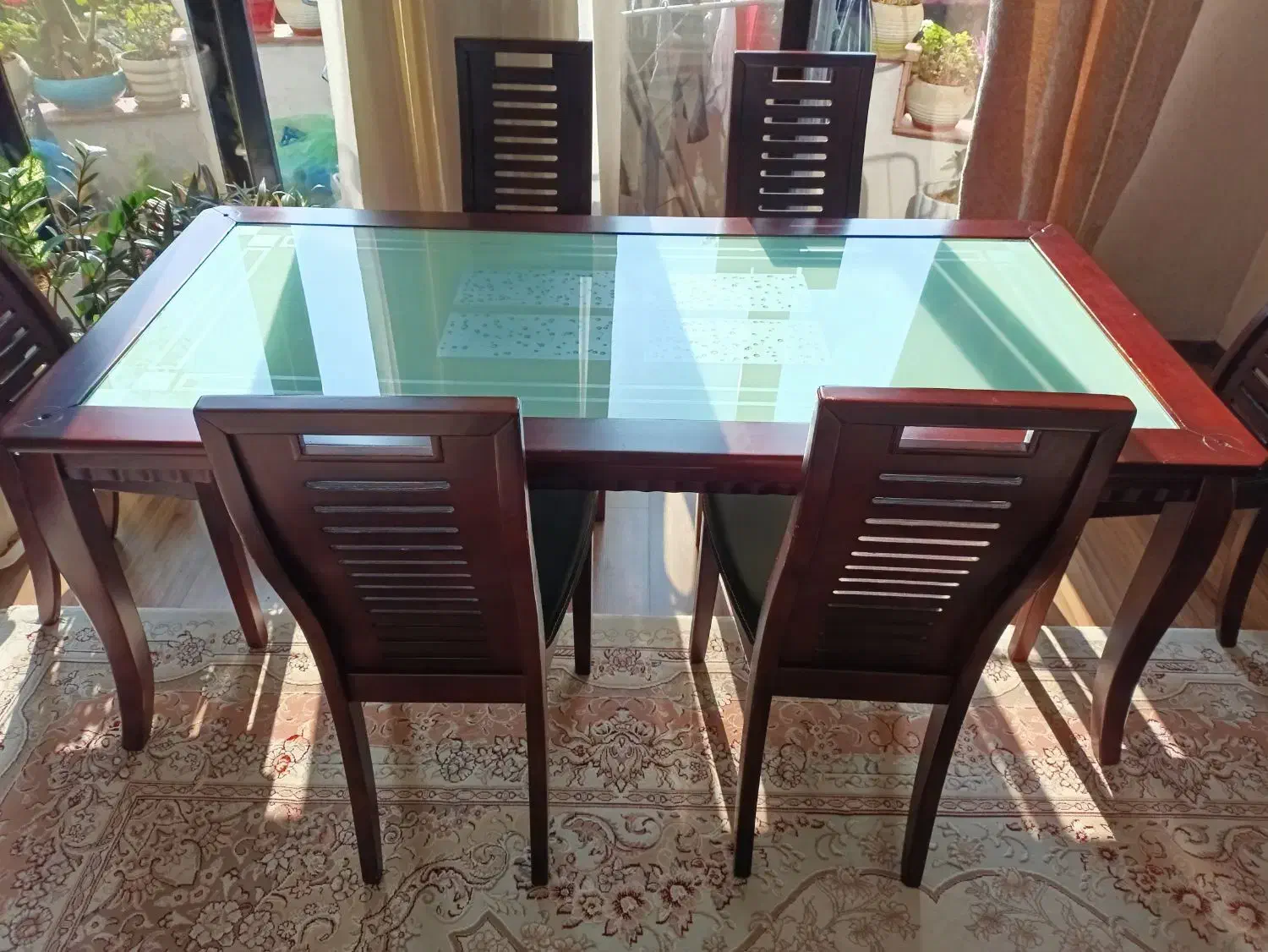 میز ناهارخوری چوبی ۶ نفره|میز و صندلی غذاخوری|رودسر, |دیوار