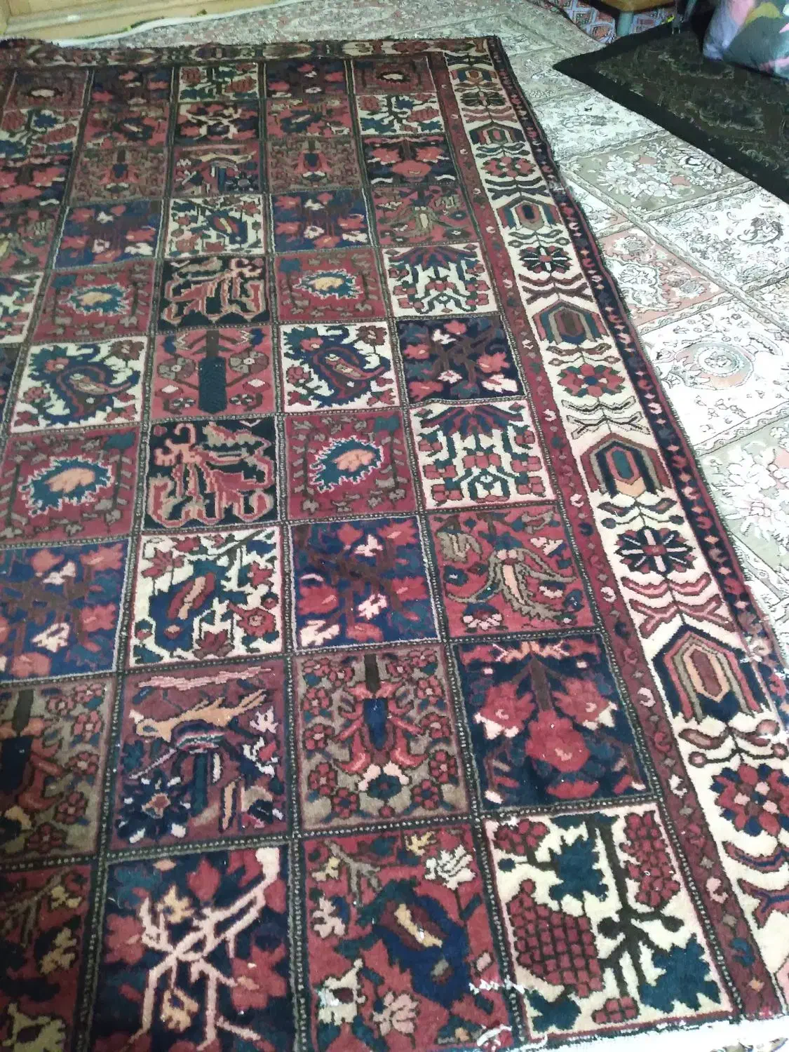 قالی‌خشتی‌دست‌بافت|فرش|مبارکه, |دیوار