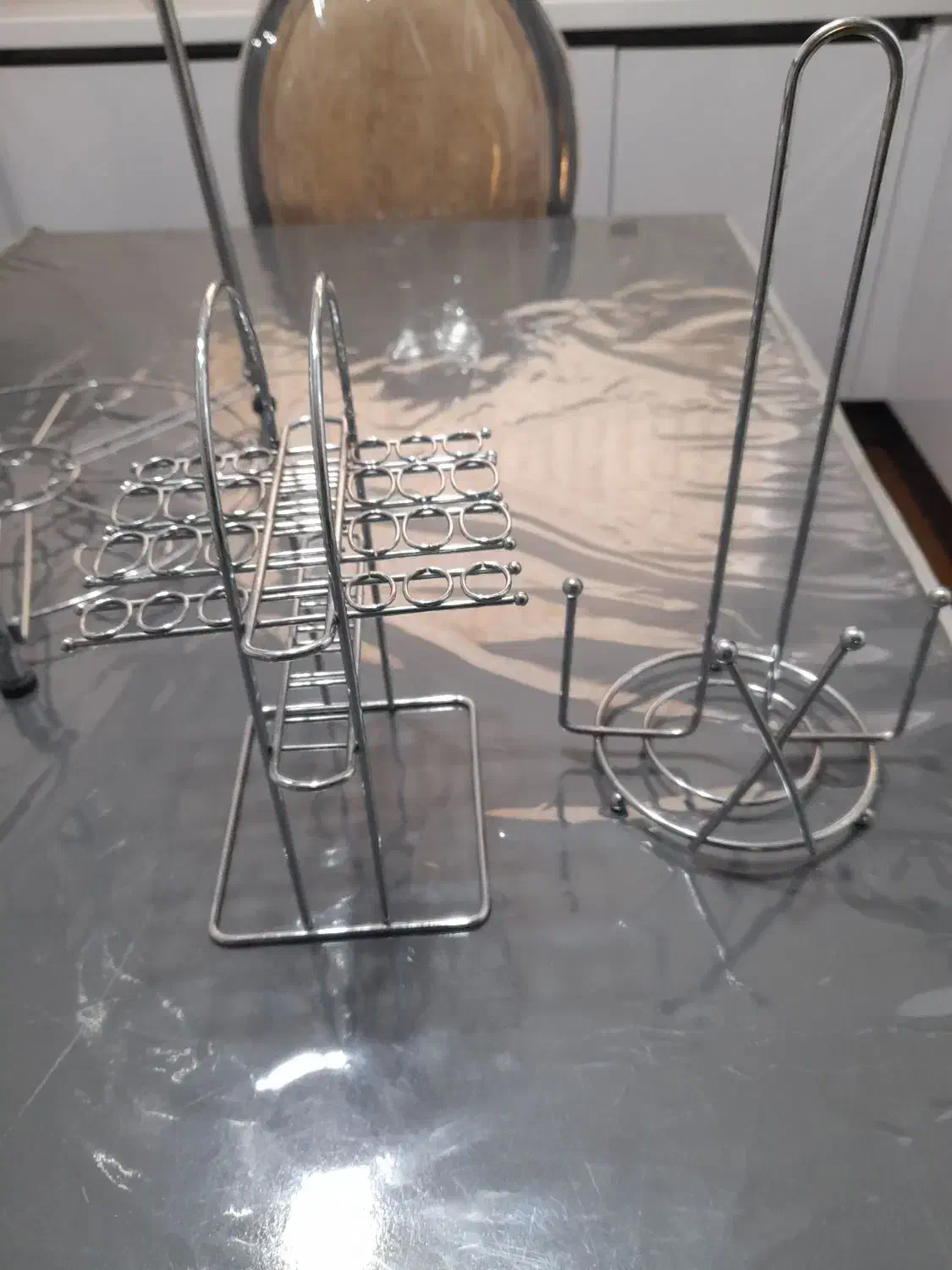 استند قابلمه قاشق چنگال وجا دستمالی|آب‌چکان و نظم‌دهنده ظروف|شیراز, شیشه‌گری|دیوار