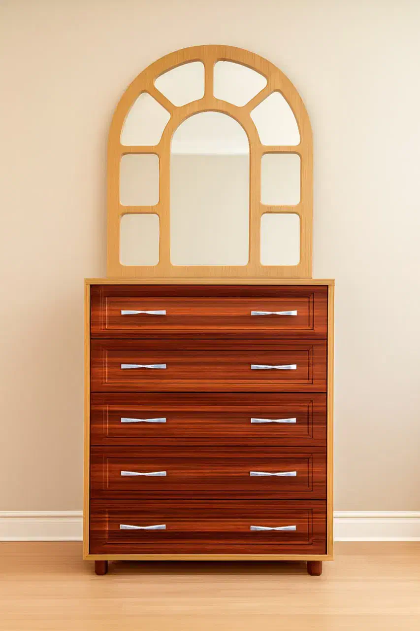 دراور طرح چوب با آینه|جاکفشی، کمد، دراور|پرند, فاز ۲|دیوار