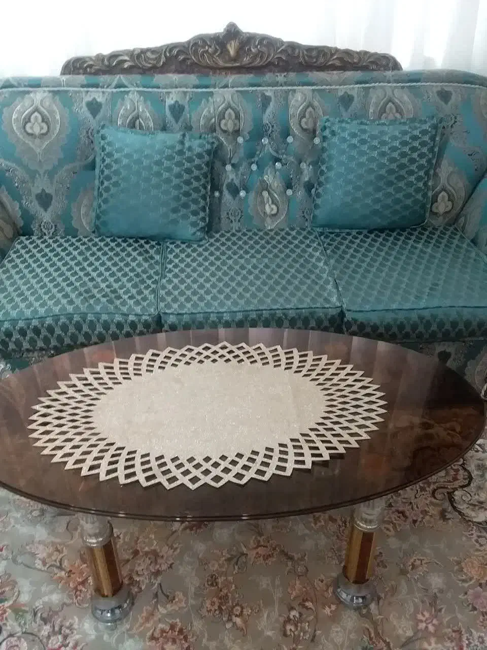 مبل ۷نفره به همراه میز وسط وعسلی|مبلمان خانگی و میز عسلی|آمل, |دیوار